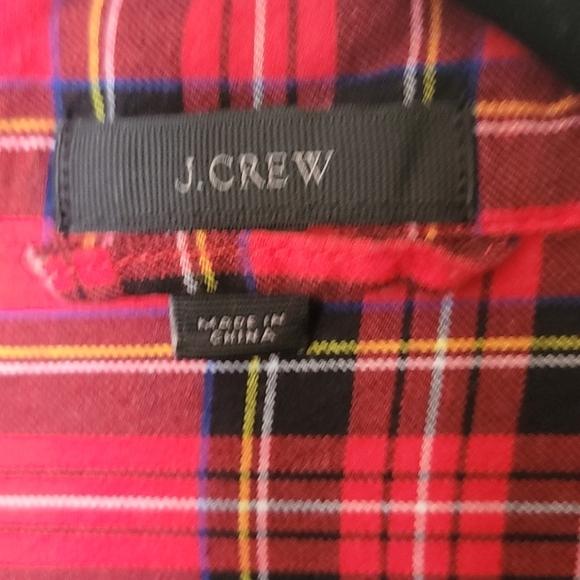 J. Crew red tartan long sleeve button down sleep shirt XS - Picture 3 of 8